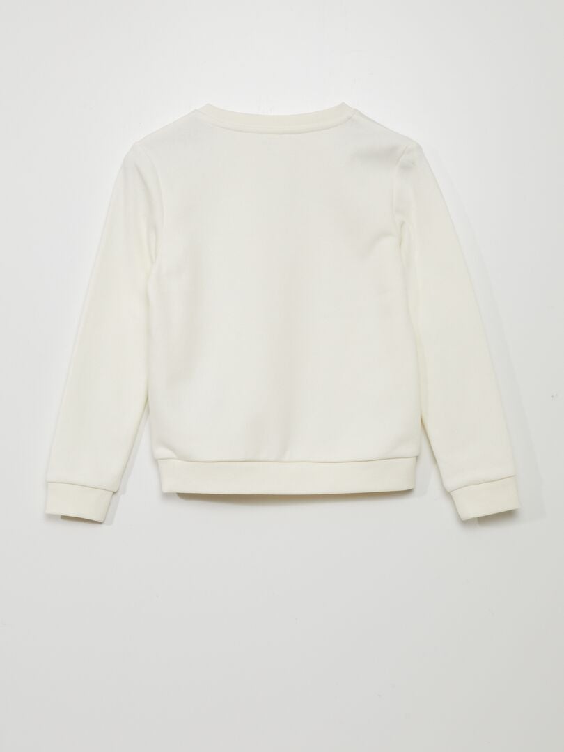 Sweatshirt van fleece met print - WIT
