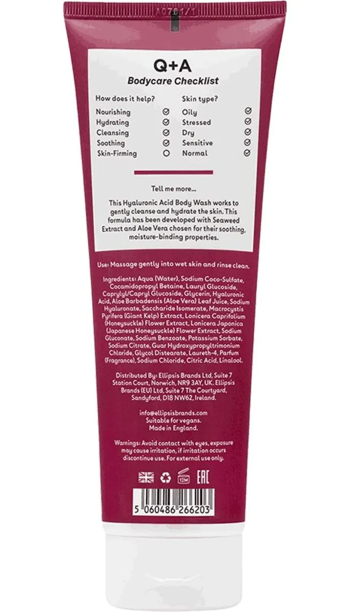 Q+A Hyaluronic Acid - Nawilżający żel do mycia ciała z kwasem hialuronowym 250ml
