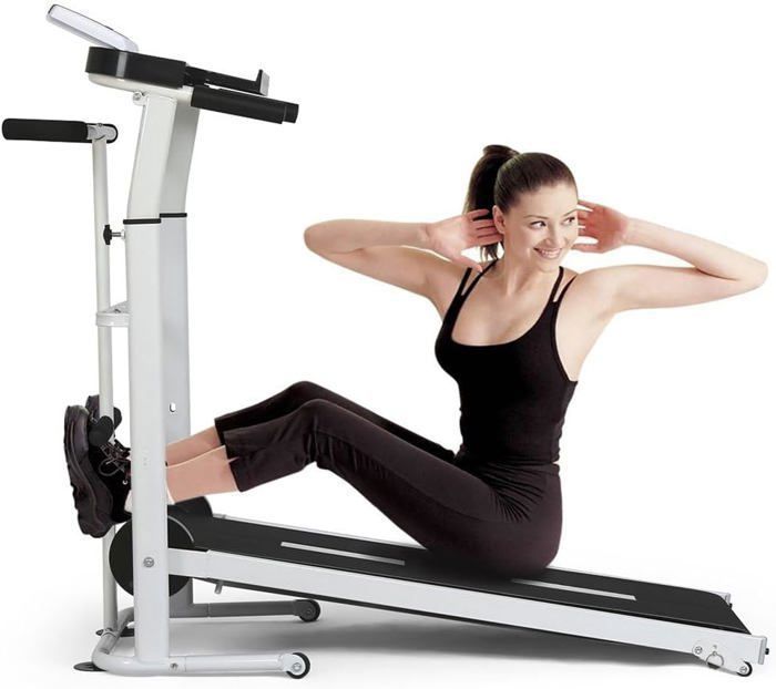 Manuelles Laufband, 4-in-1 faltbares Laufband, LCD-Bildschirm, verstellbare Steigung, Jogginggerät für den täglichen Gebrauch