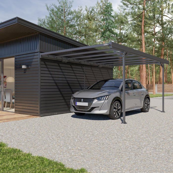 Garagem coberta de alumínio Trigano - Mistral Wall - 15 m²