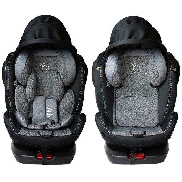 ZELI Siège-auto évolutif i-Size pivotant 360° enfants de 40 à 150 cm 0-36 kg Isofix Top Tether Noir sans canopy