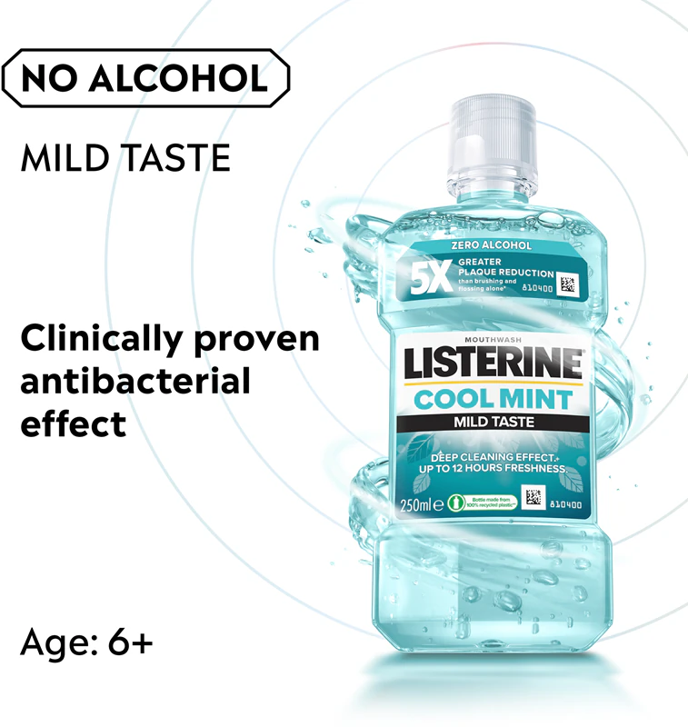 Listerine Cool Mint Sabor Suave Enxaguante Bucal Sem Álcool