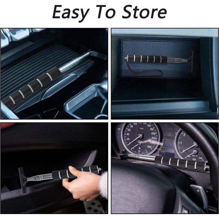 Essuie-glace extensible 21,5-96 cm avec manche en plastique, rétractable et portable, pour vitres de voiture, pour temps pluvieux