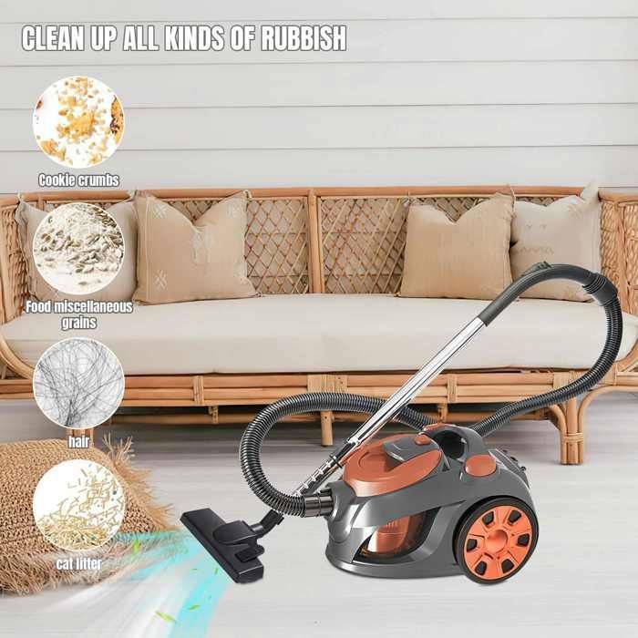 Stofzuiger zonder stofzak, 19.000 Pa zuigkracht, stille werking, 3300 W, 3 liter inhoud, hoogwaardige filtratie, 5 meter snoerlengte
