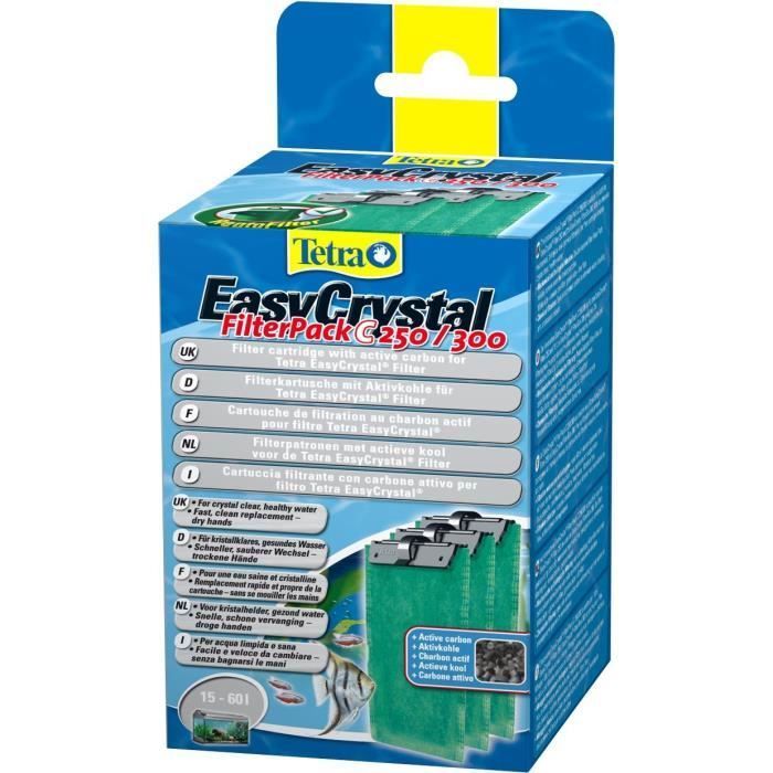 TETRA EasyCrystal C250-300 - Cartouche de Filtration au charbon pour Filtre EasyCrystal 250 et 300 - 3 pièces:  Animalerie