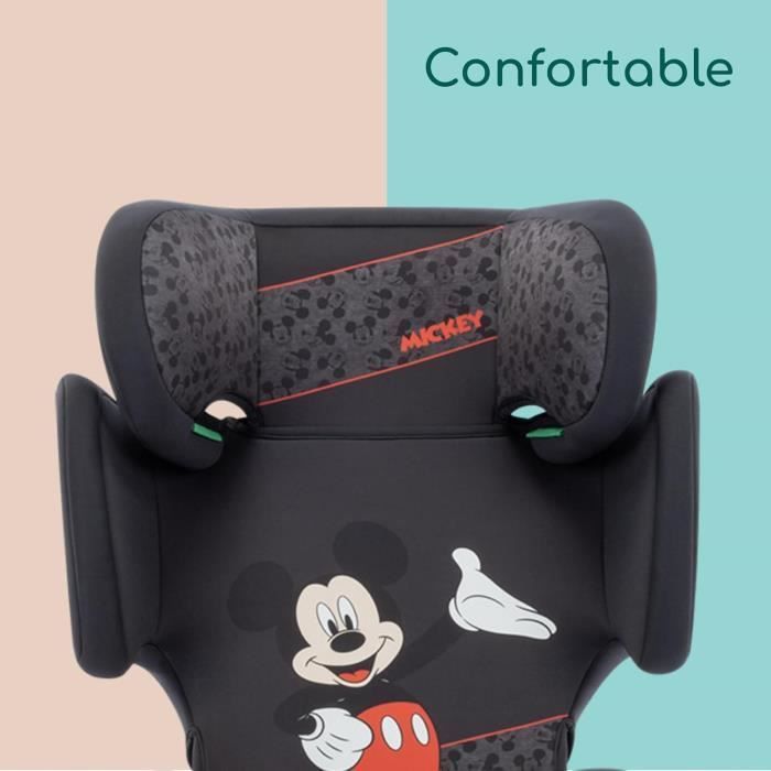 Silla de coche BEBECONFORT DISNEY© ROAD FIX i-Size Mickey, Isofix, Grupo 2/3, 3,5 a 10/12 años, 100-150 cm, 15-36 kg, Auténtica