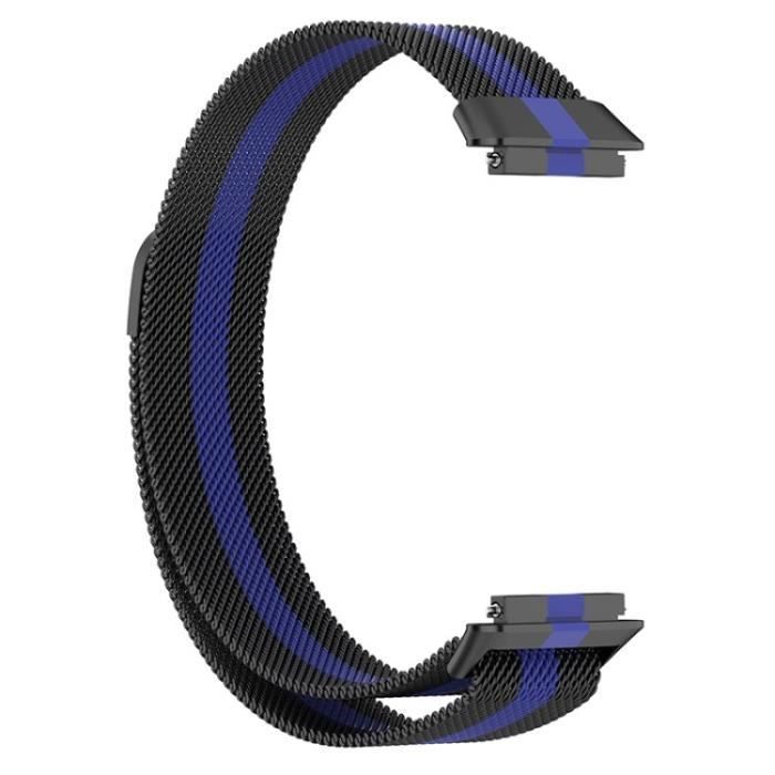 Connettore per bracciale per Huawei Band 7 - Cinturino di ricambio magnetico in metallo per Honor Band 7, nero-blu