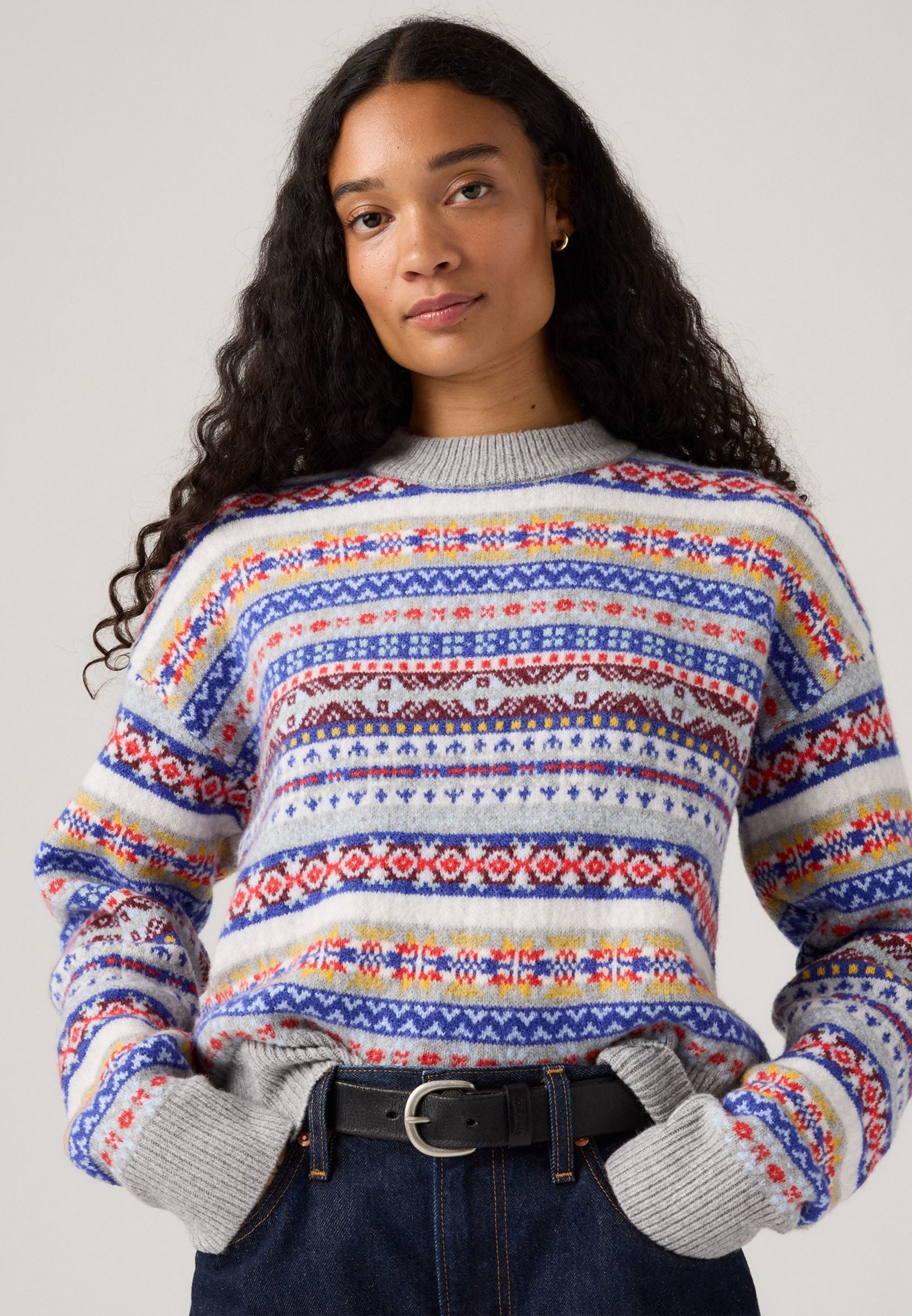Levi's® INES - Maglione - Leandra Fair Isle Tawny Port in misto lana
