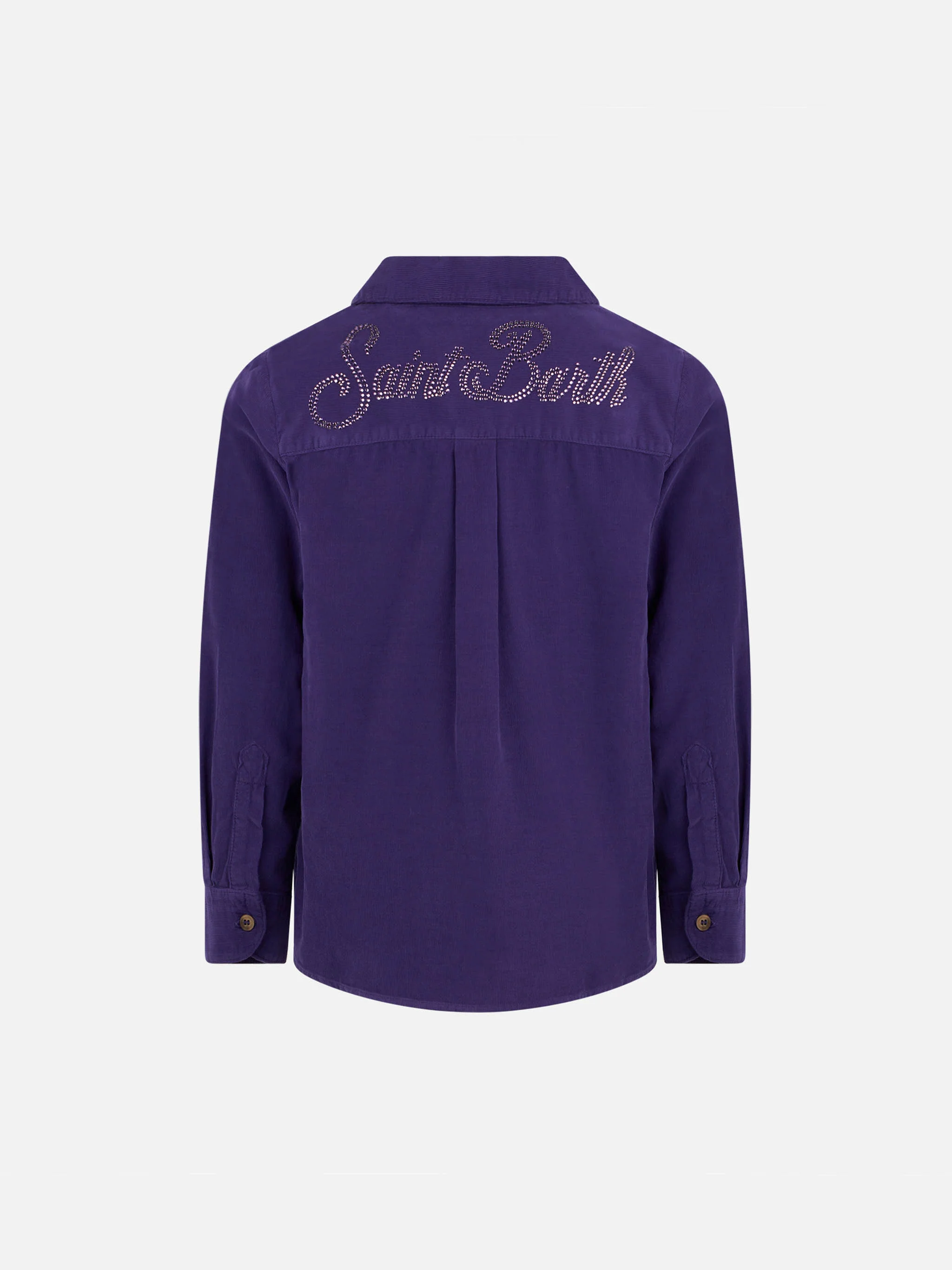 Saint Barth meisjesfluwelen overshirt met strass-print