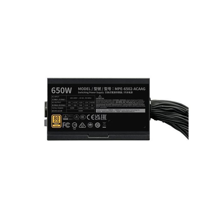 Alimentatore per PC - COOLER MASTER - MPE-6502-ACAAG-3BEU - MWE Gold 650 V3 Non modulare - ATX 3.1 - 80+ GOLD - 650 W