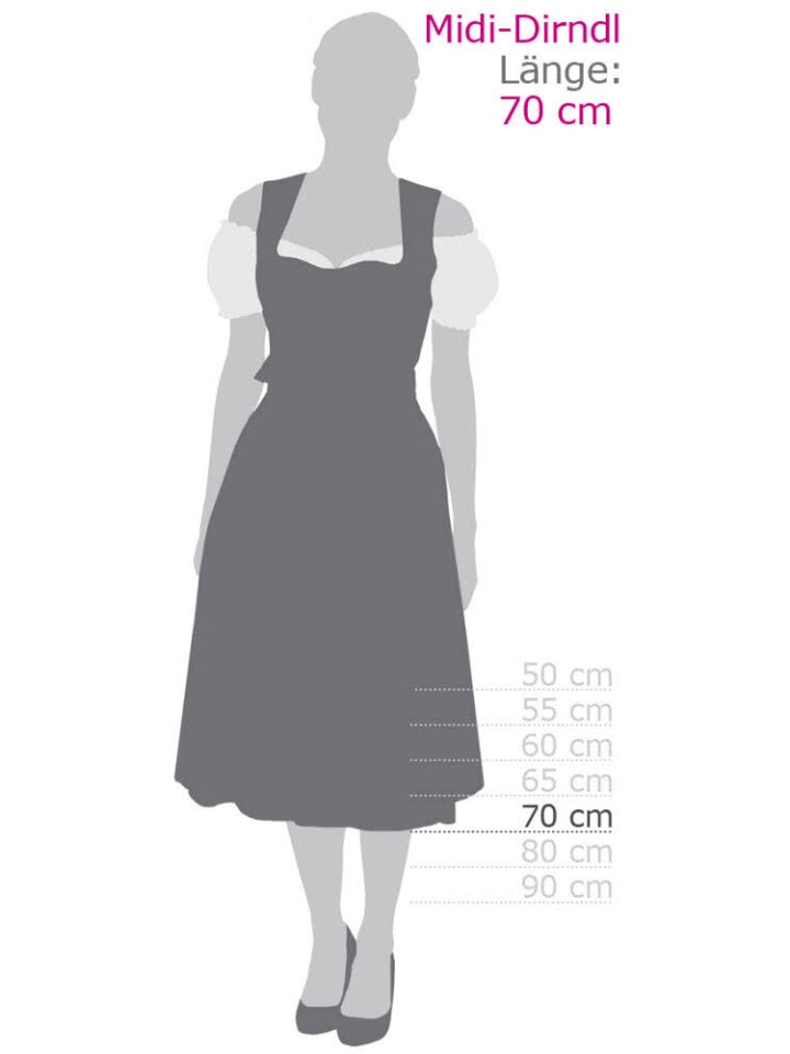 Nübler Midi Dirndl Elsa in Rauchblau günstig kaufen