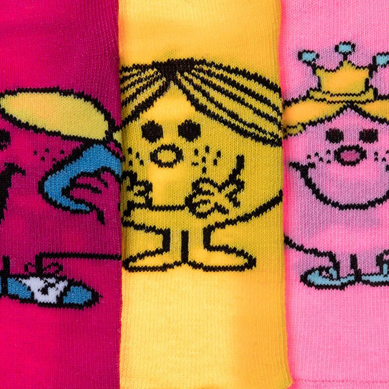 Rosa flickstrumpor Mr. Men och Little Miss - 3-pack