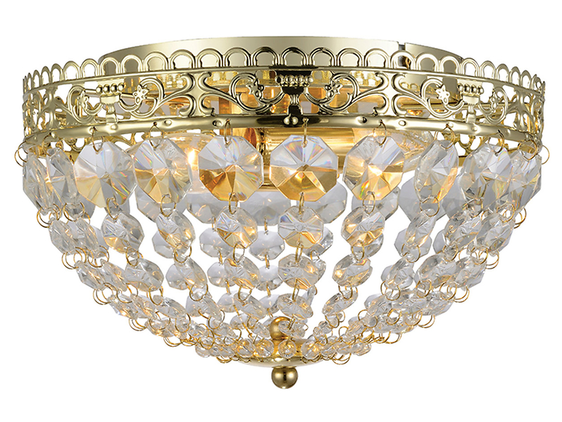 Lampa sufitowa Saxholm 2-punktowa metalowa złota