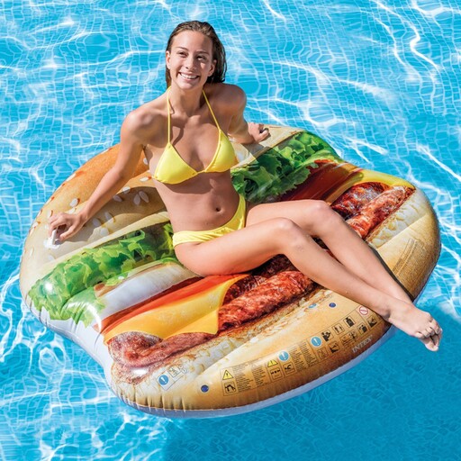  Intex hiperrealističen napihljiv hamburger z ročaji