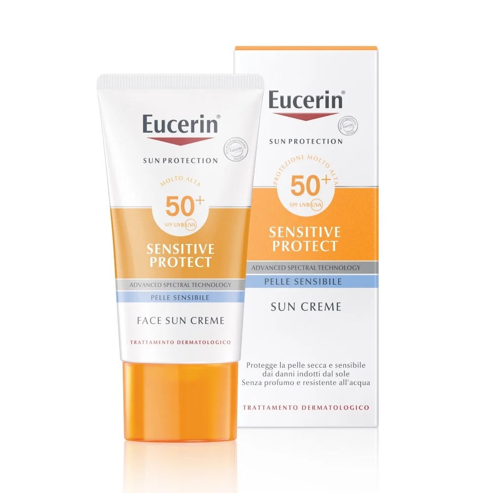 Crema facial con protector solar EUCERIN SPF 50+ 50 ml Alta protección