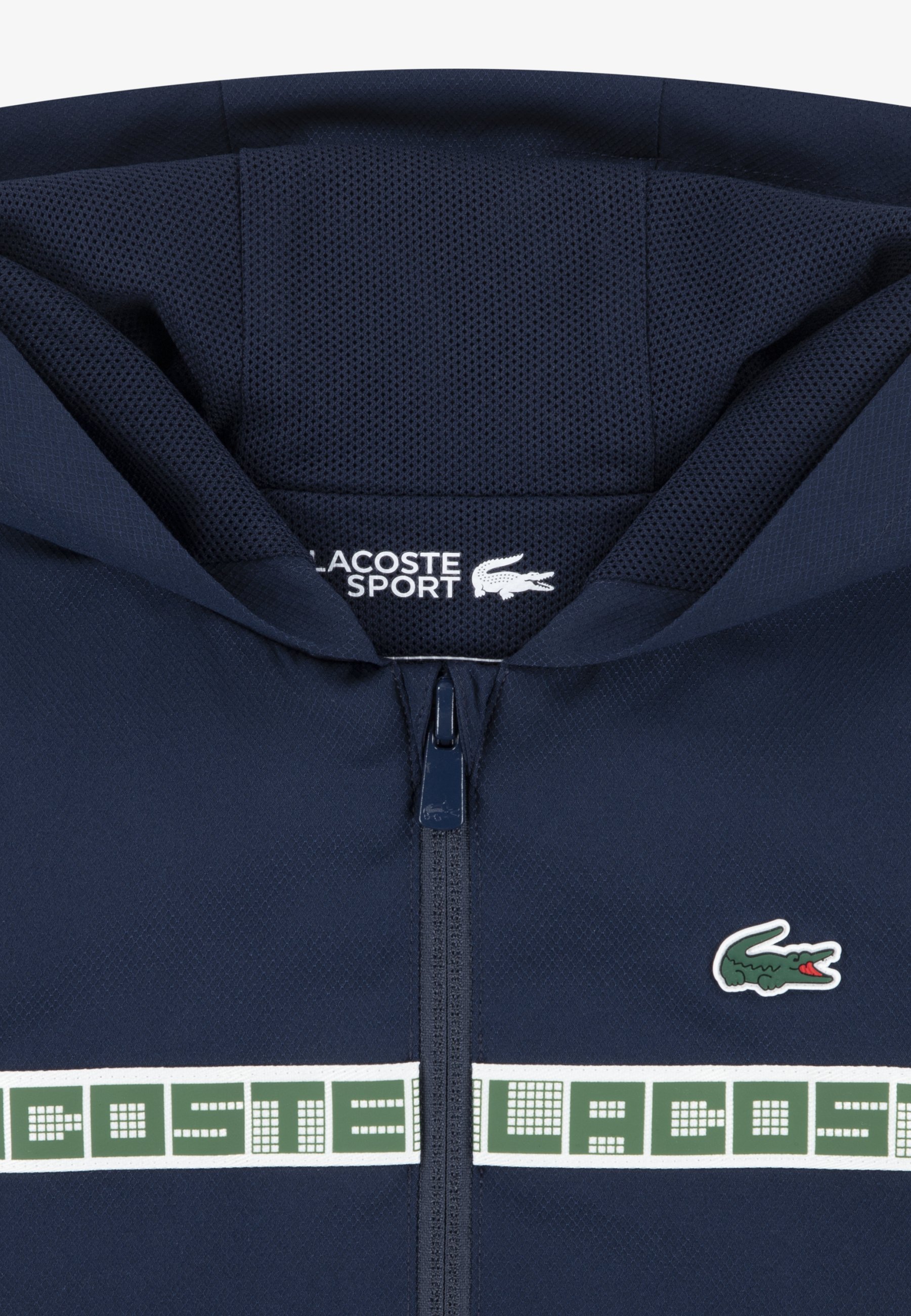 Lacoste GRID TAPED HOODED SET - Trainingspak - marineblauw