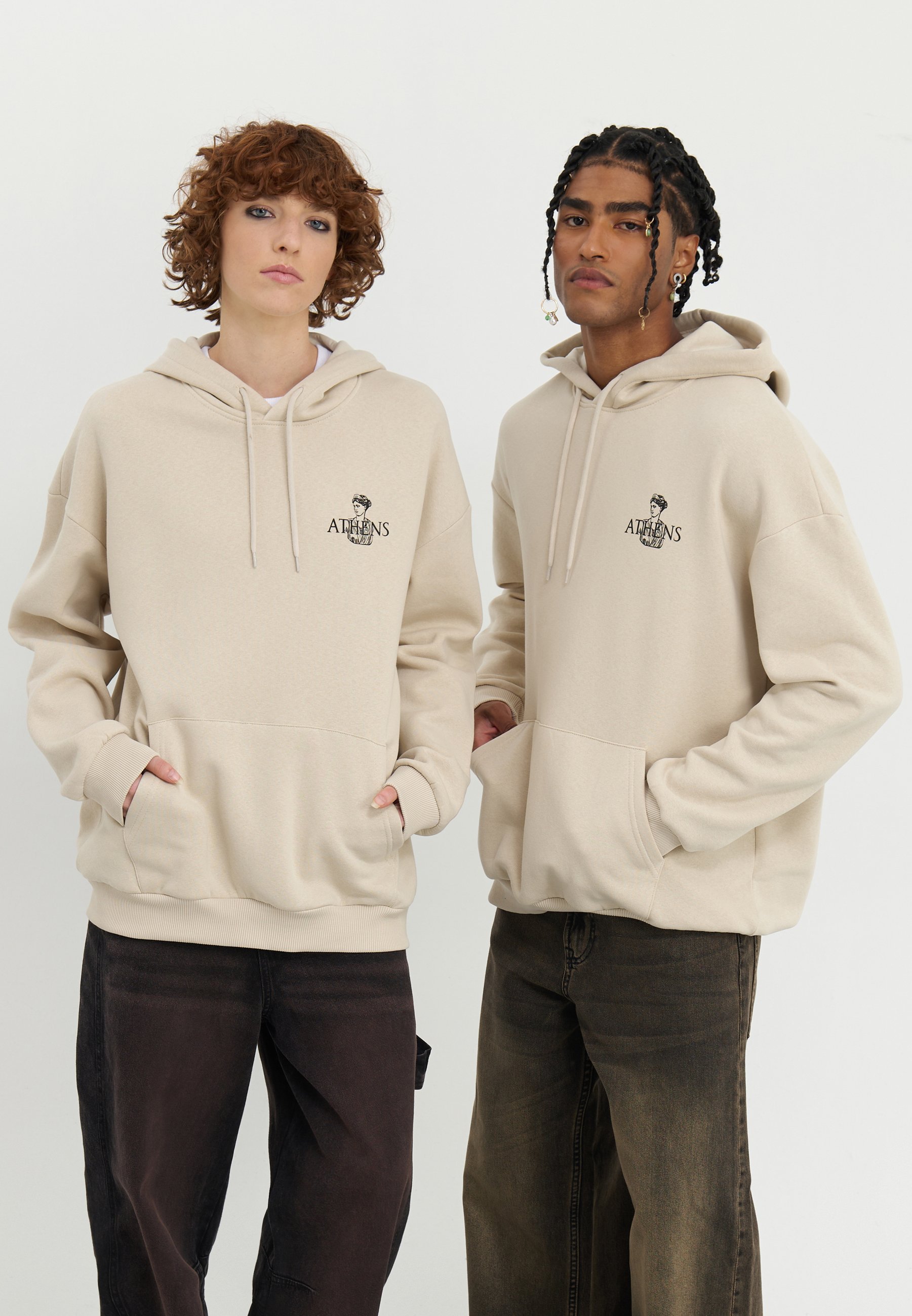 YOURTURN UNISEX - Hoodie - gebroken wit