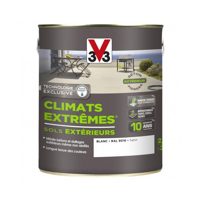 Peinture sols extérieurs Climat Extrême satin 2,5L (teinte au choix) V33 - Teinte: terre d ombre