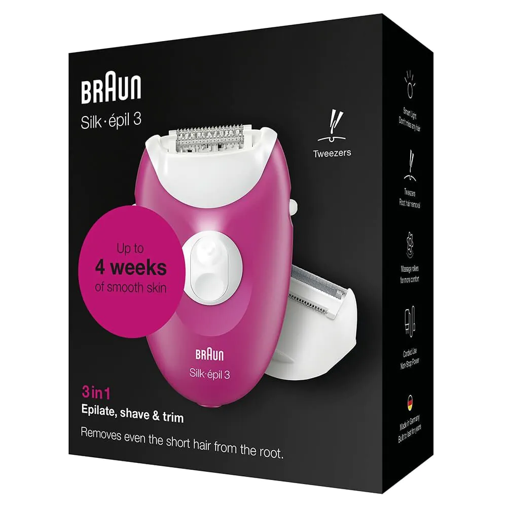 Braun Silke3 SE3276 Epilator Box WH 1CT