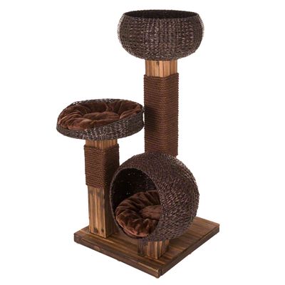 Árbol para gatos de madera quemada
