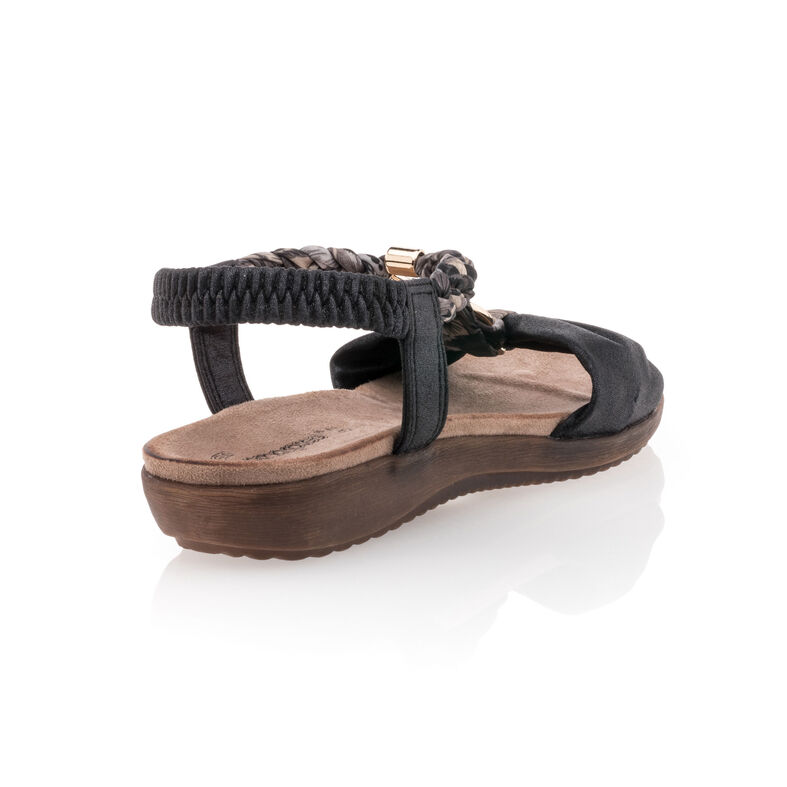 Schwarze Damensandalen / Zehenfreie Schuhe