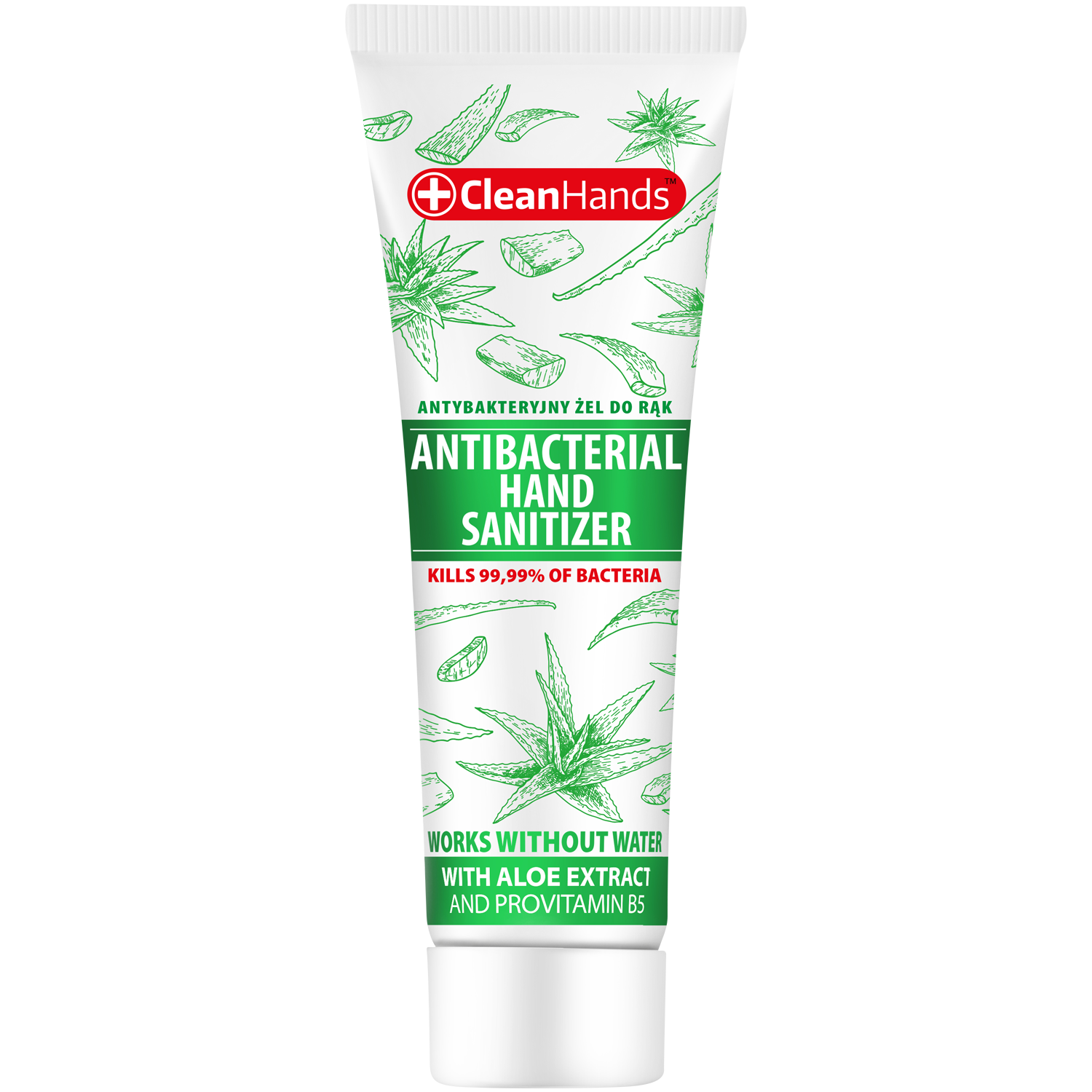 Cleanhands antibakterijski gel za ruke 50ml s alojom