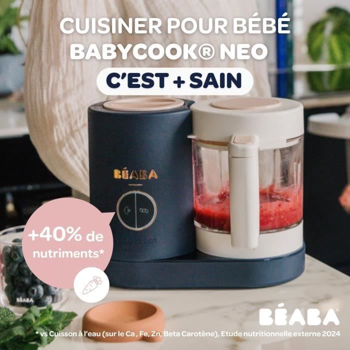 BEABA, Robot da cucina Babycook Neo 6 in 1 per alimenti per neonati, prodotto in Francia, blu notte