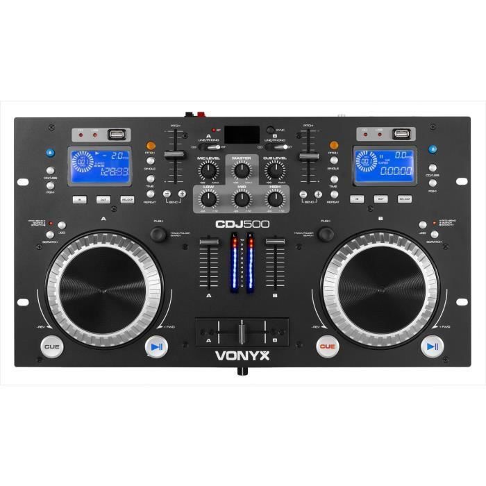 Leitor/Mixer duplo de CD/MP3/USB com Bluetooth - Vonyx CDJ500