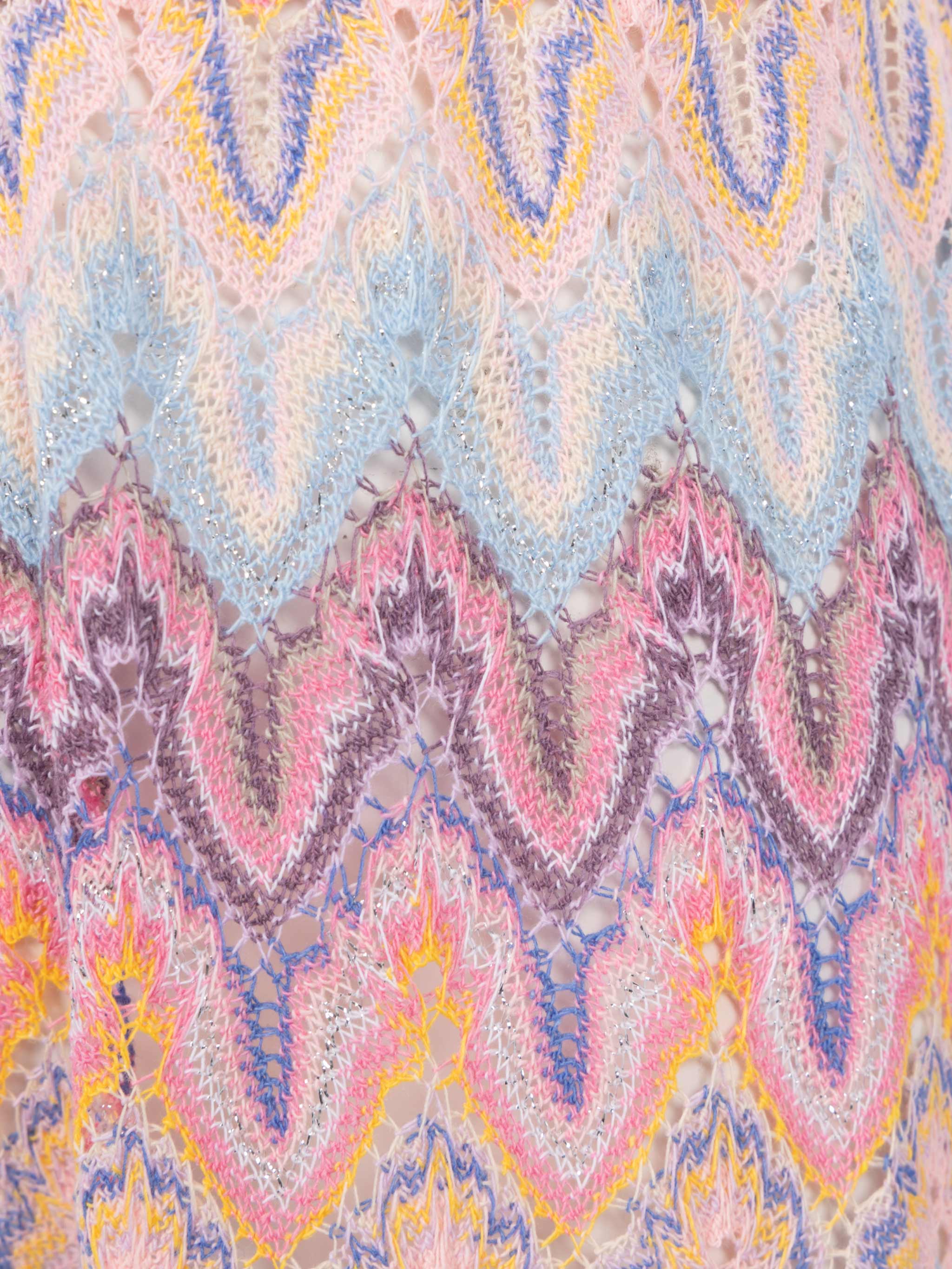 Amalia Jr roze gebreide broek met raschel-patroon