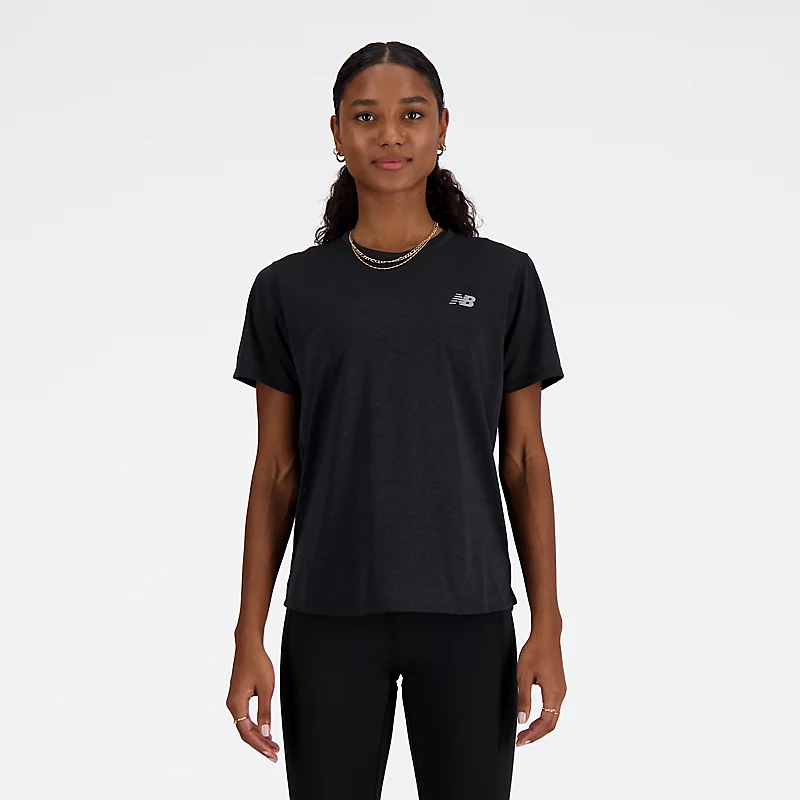 Dames sport T-shirt - Zwart gemêleerd