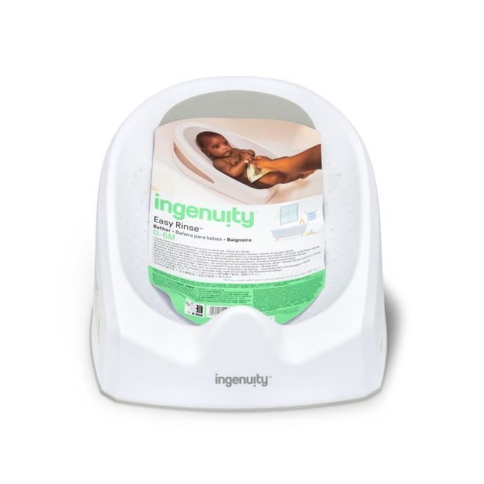 Seggiolino da bagno INGENUITY per neonati - Antiscivolo, forato per il drenaggio, facile da pulire, 0-6 mesi