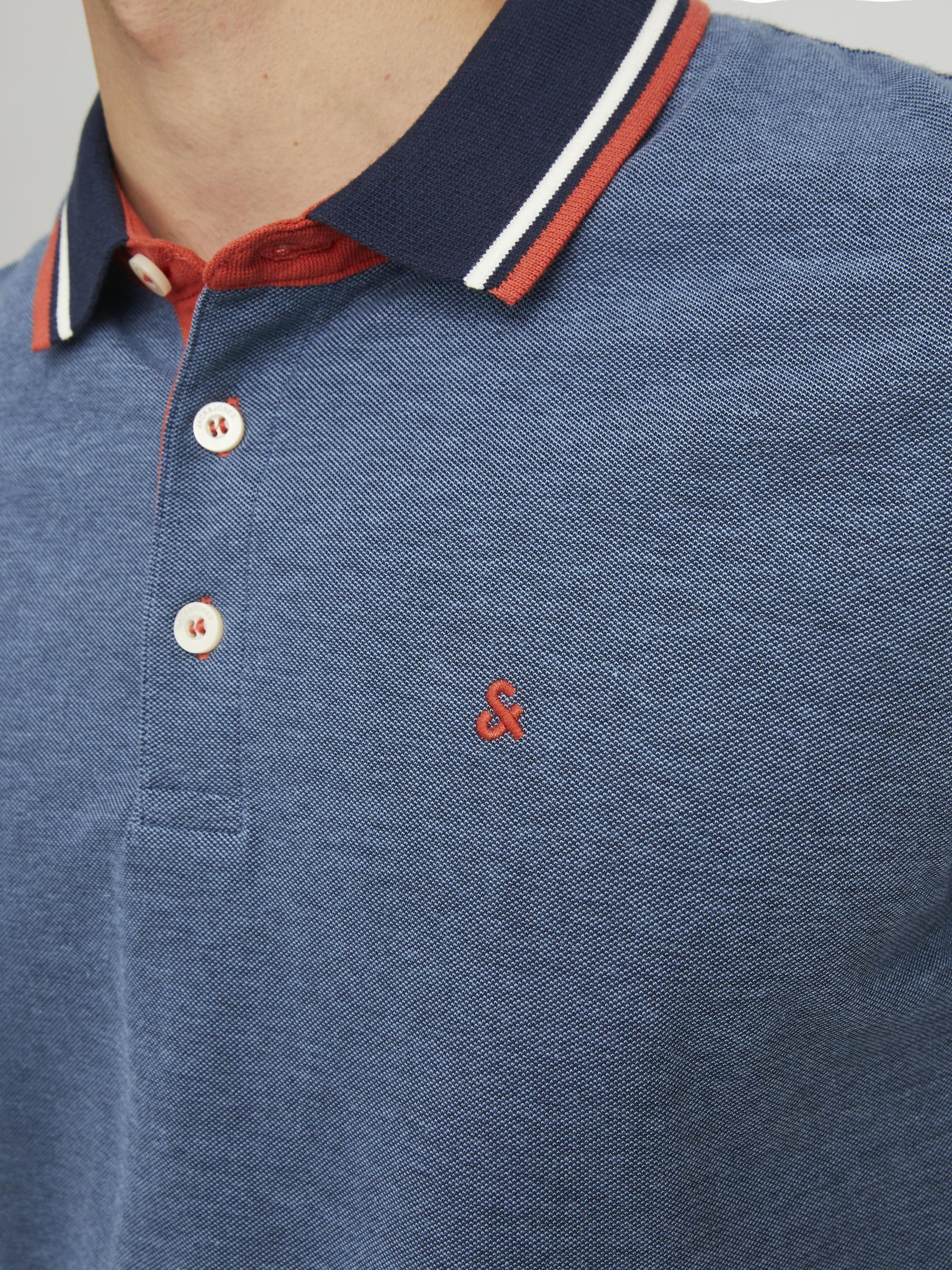 Polo Jack & Jones JJEPAULOS SS NOOS - bleu denim