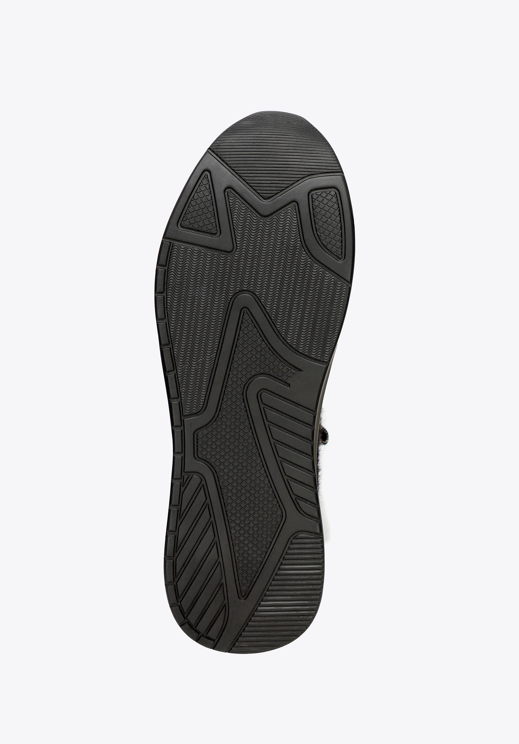 Damskie sneakersy z ekoskóry i sztucznego futerka czarne