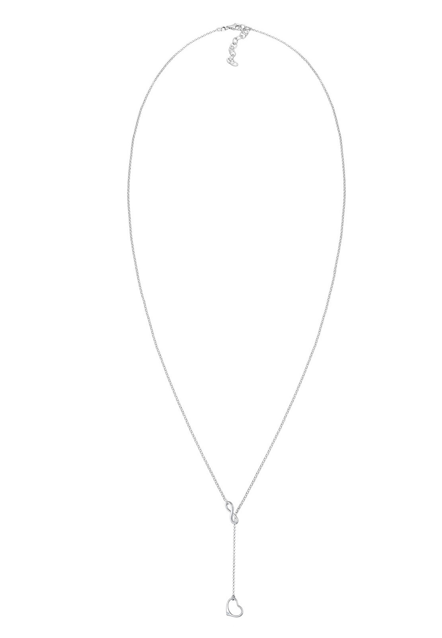 Elli DIAMONDS Femme Pendentif Coeur Infini Collier en Y Tendance avec Diamant (0,02 ct.) en Argent Sterling 925