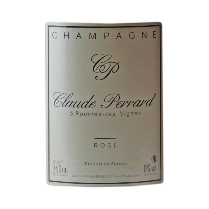 Brut Rosé Champagne - Set med 3 x 75cl - Claude Perrard Champagne - Med i Hachette Wine Guide - Druvsorten Pinot Noir