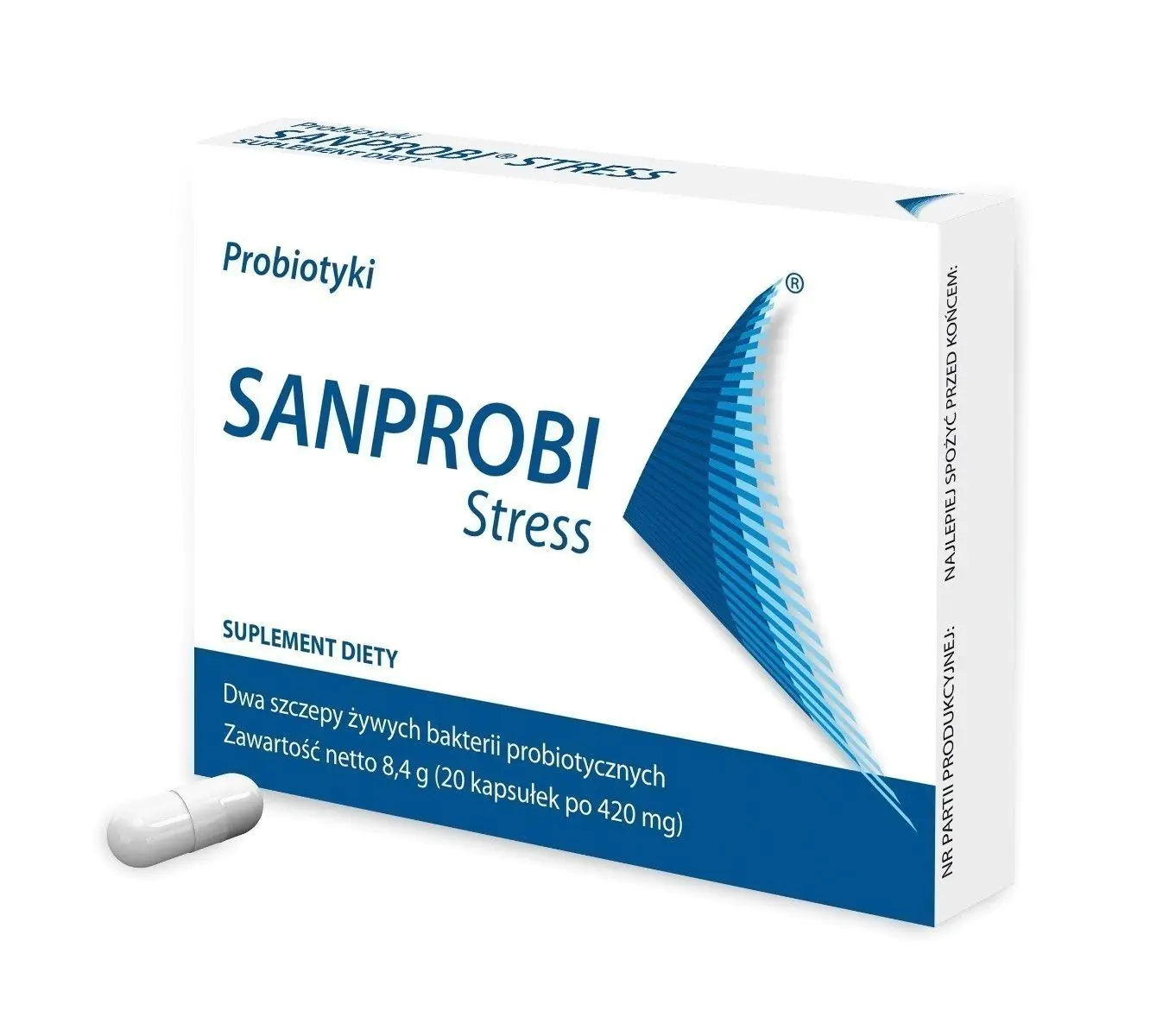 Sanprobi Stress, Suplement diety zawierający żywe kultury bakterii, Kapsułki