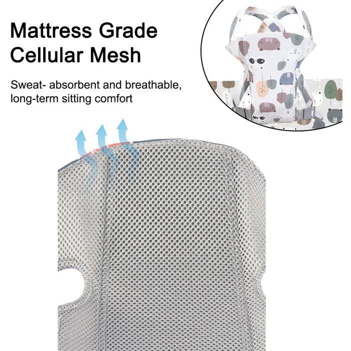 Porte bébé Ergonomique, Porte-bébé avant et Arrière, Porte-bébé Pour Nourrissons, Réglable, Randonnée, Coton Léger et Label
