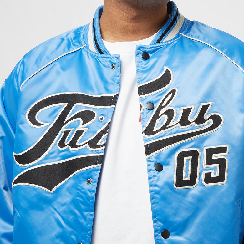 Giacca bomber raglan in raso stile college