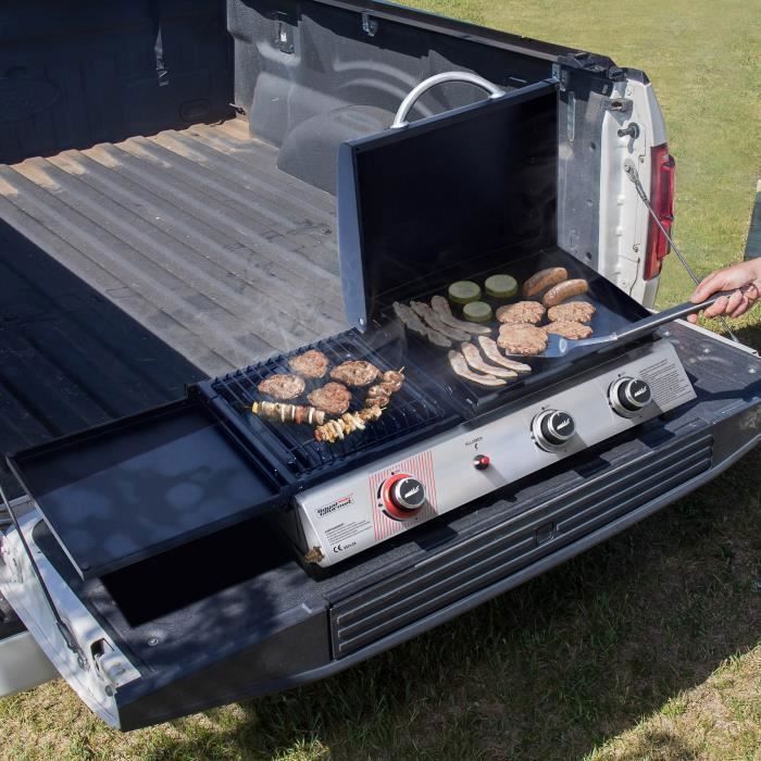 Barbecue Gaz 3 en 1 - ROYAL GOURMET - Modèle Portable - Puissance 8.5 kW - Couleur Noir - Multifonctionnel