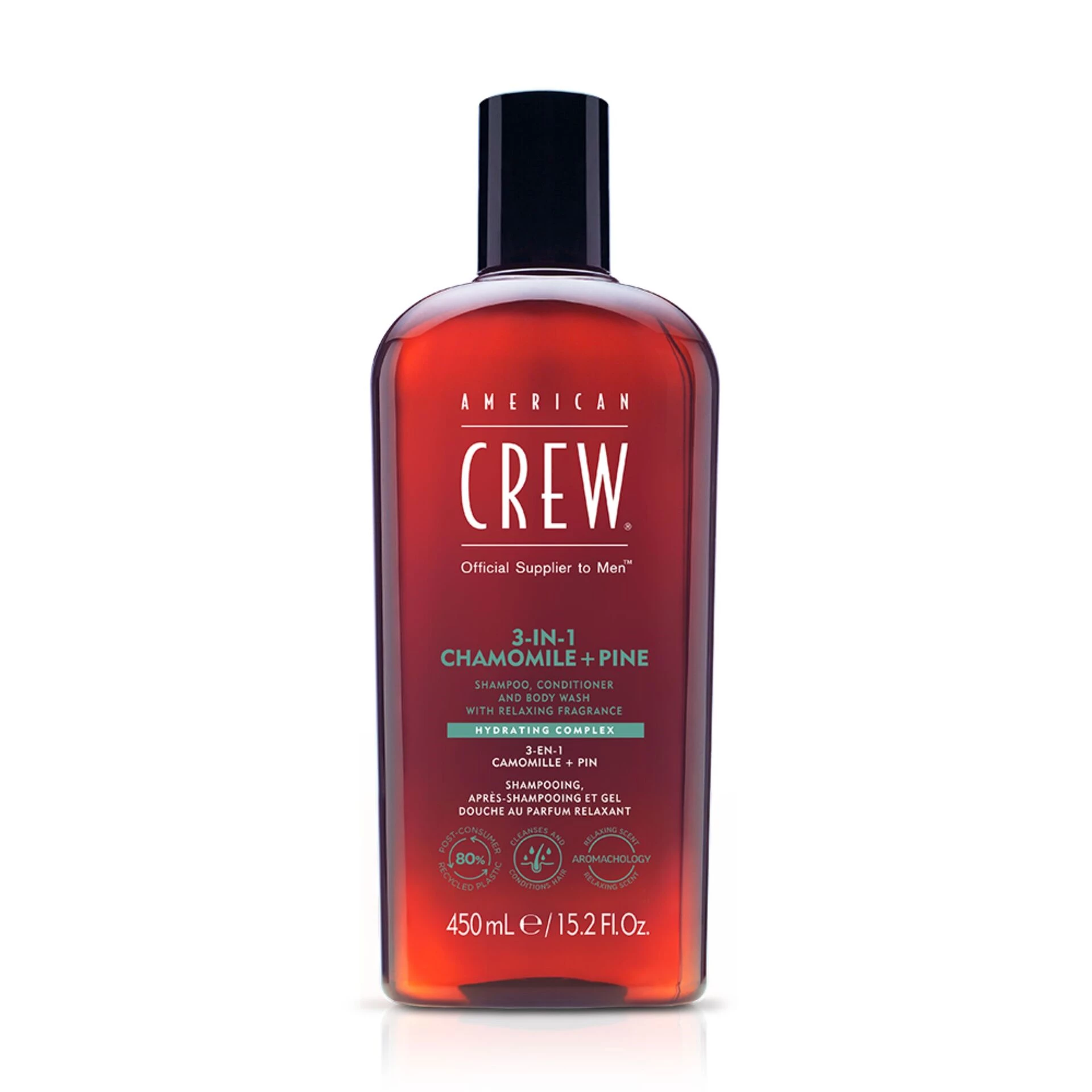 Haj- és testápoló 3 az 1-ben kamilla + fenyő tusfürdő 450 ml - American Crew