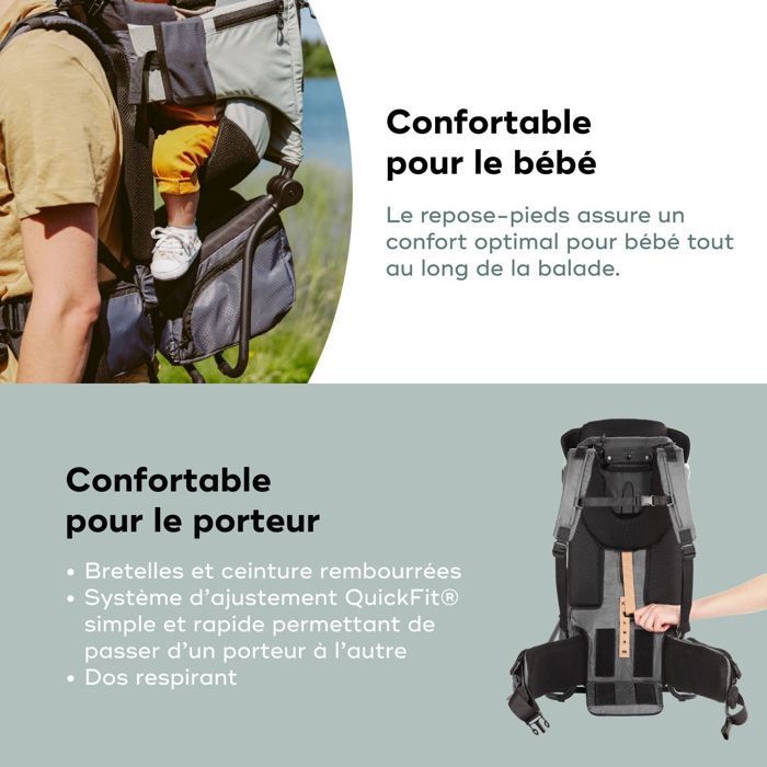 Marsupio Babymoov Moov & Hike - Ultra comfort - Sistemi brevettati, verde