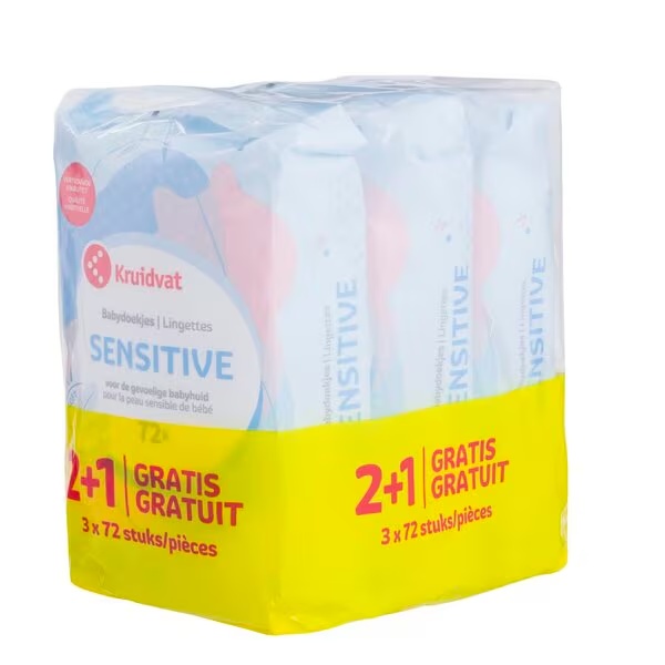 Kruidvat Extra Sensitive vlažne maramice za bebe<br>3 x 72 komada