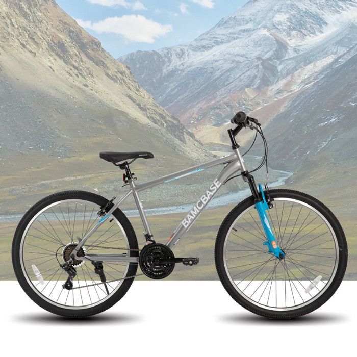 Hiland VTT 29 pouces, 21 vitesses double V-freins VTB, VTT pour adultes hommes femmes Gris
