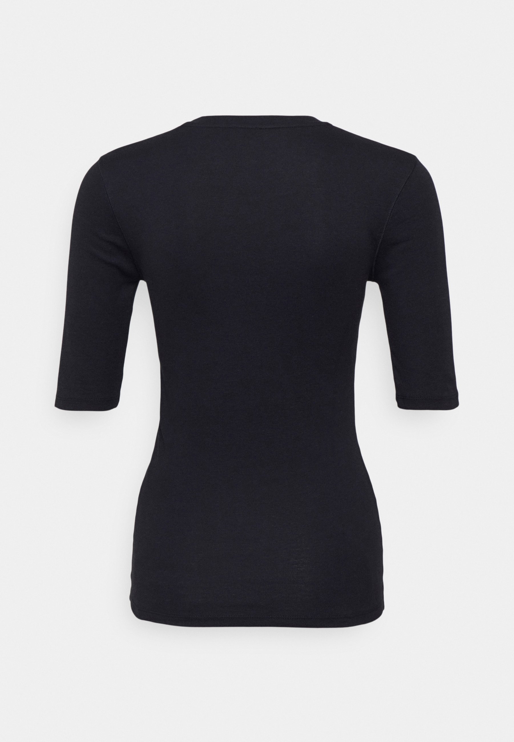 CAMISETA Básica de Manga Curta com Gola Redonda Fechada - Noite Escura