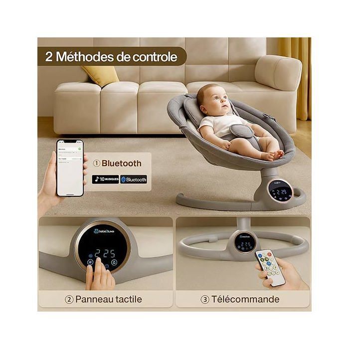 Balanço/cadeira de descanso elétrica para bebês ALPHA azul