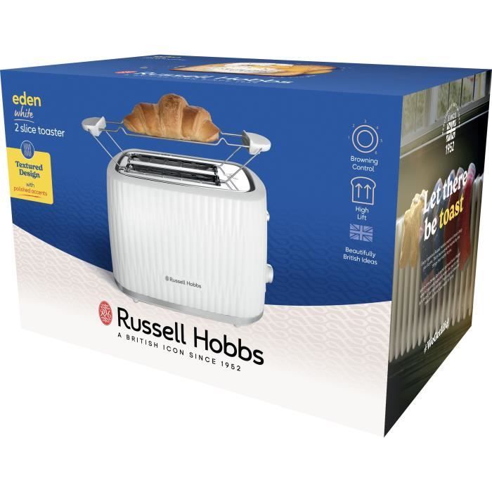 Tostadora - RUSSELL HOBBS - EDEN - 800 W - 2 ranuras - Blanca