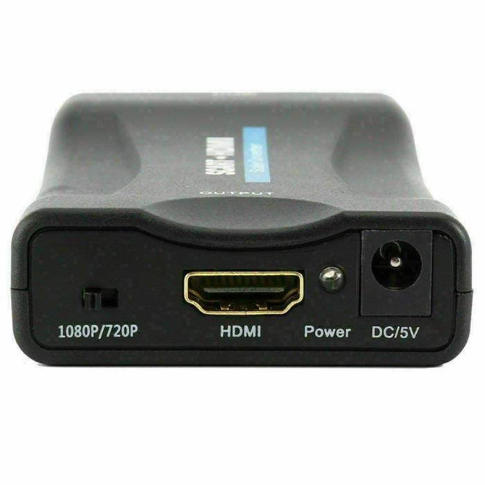 Adaptador convertidor SCART a HDMI - 1080P - Plug and Play - Negro - Alta calidad