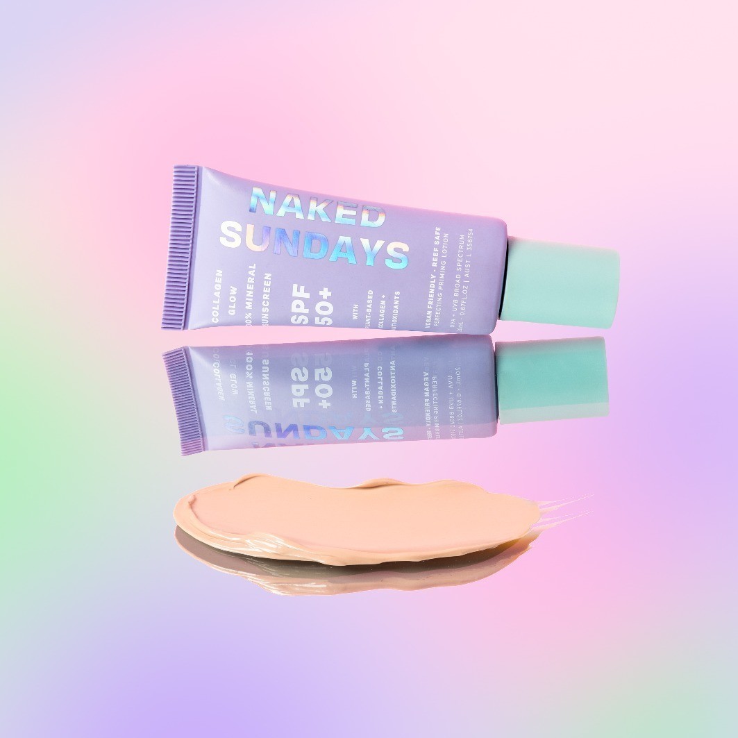 Naked Sundays Sonnenschutz LSF 50+ Collagen Glow 100% Mineral Perfecting Primer Lotion - 50 ml