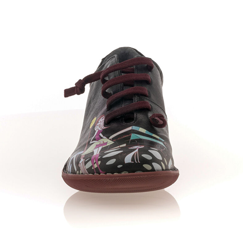 Schwarze Schnürschuhe für Damen / Derby-Schuhe