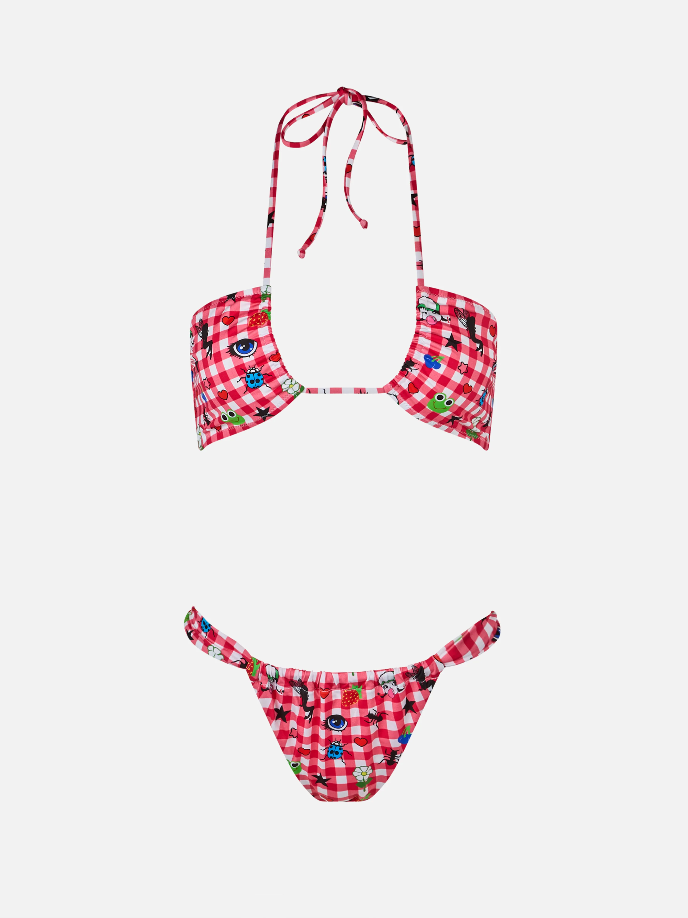 Bikini a fascia da donna Dahelle con stampa a quadretti e fantasia | B